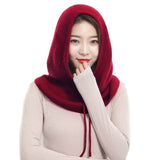 Cashmere Hooded Neck Collar Cap