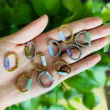 Natural Stone Color Beads Ring