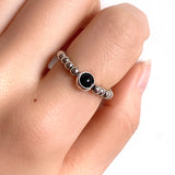 Natural Stone Color Beads Ring