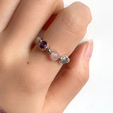 Natural Stone Color Beads Ring