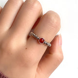 Natural Stone Color Beads Ring