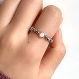 Natural Stone Color Beads Ring