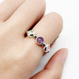 Natural Stone Color Beads Ring