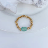 Natural Stone Color Beads Ring