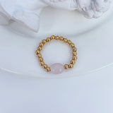 Natural Stone Color Beads Ring