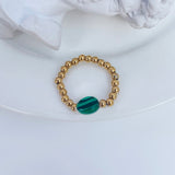 Natural Stone Color Beads Ring