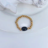 Natural Stone Color Beads Ring