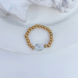 Natural Stone Color Beads Ring