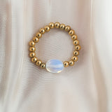 Natural Stone Color Beads Ring