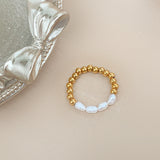 Natural Stone Color Beads Ring