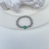 Natural Stone Color Beads Ring
