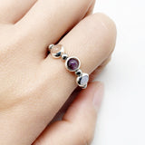 Natural Stone Color Beads Ring