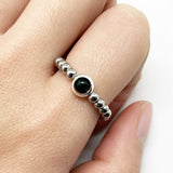 Natural Stone Color Beads Ring