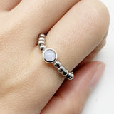 Natural Stone Color Beads Ring