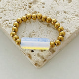 Natural Stone Color Beads Ring