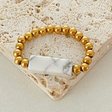 Natural Stone Color Beads Ring