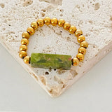 Natural Stone Color Beads Ring