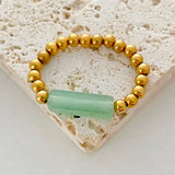 Natural Stone Color Beads Ring
