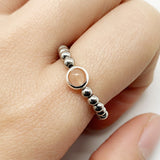 Natural Stone Color Beads Ring