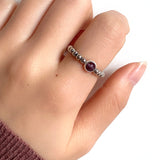 Natural Stone Color Beads Ring
