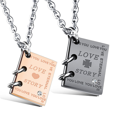 Love Story Stainless Steel Pendant Necklace