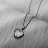Dried Dandelion Flower Heart Necklace