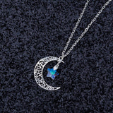 Hollow Glass Star Moon Necklace