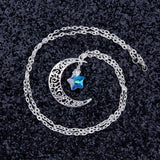Hollow Glass Star Moon Necklace