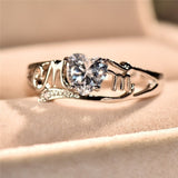 White Sapphire Heart Ring