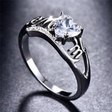 White Sapphire Heart Ring