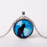 Shadow Men Glow In Dark Glass Cabochon Necklace