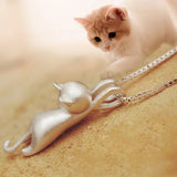 Silver Plated Tiny Cat Necklace