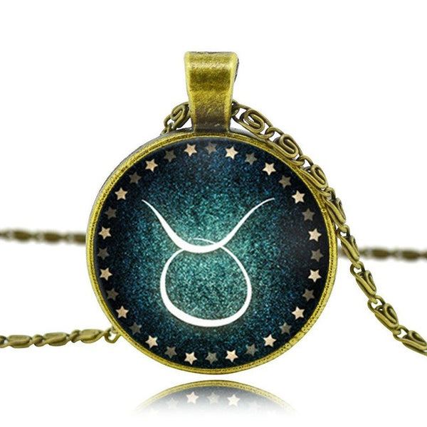 Glass Zodiac Constellation Cabochon Necklace