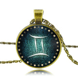 Glass Zodiac Constellation Cabochon Necklace