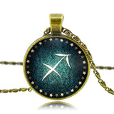 Glass Zodiac Constellation Cabochon Necklace