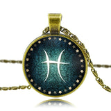 Glass Zodiac Constellation Cabochon Necklace