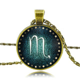 Glass Zodiac Constellation Cabochon Necklace