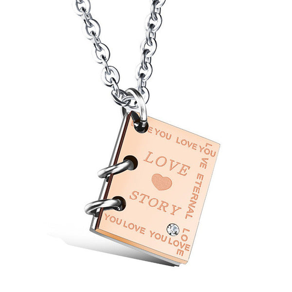 Love Story Stainless Steel Pendant Necklace
