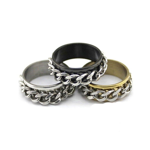 Rotating Braided Chain Spinner Ring
