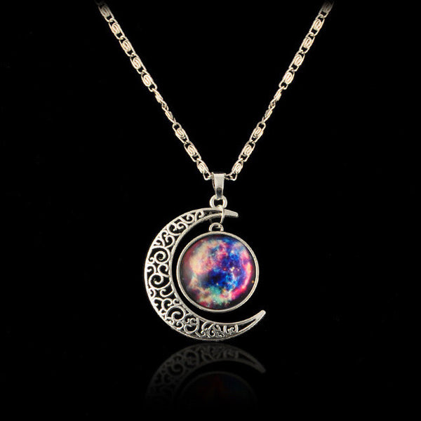 Glass Melody Stars Galaxy Cabochon Necklace