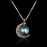 Glass Melody Stars Galaxy Cabochon Necklace