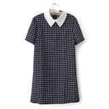 Casual Plaid Dress With Cute Collar