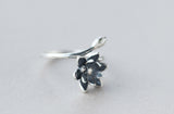 925 Sterling Silver Adjustable Lotus Flower Ring