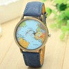 Mini World Map Watch for Men and Women