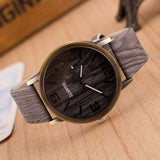 Men Wooden Quartz Leather Strap Casual Watches