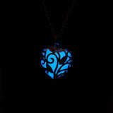 Glow In The Dark Silver Heart Necklace