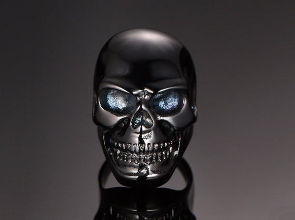 Stainless Steel Black and Gold Skull Rings