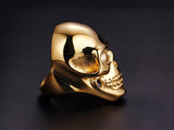 Stainless Steel Black and Gold Skull Rings
