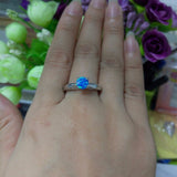 Simple Round White Fire Opal Ring