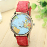 Mini World Map Watch for Men and Women